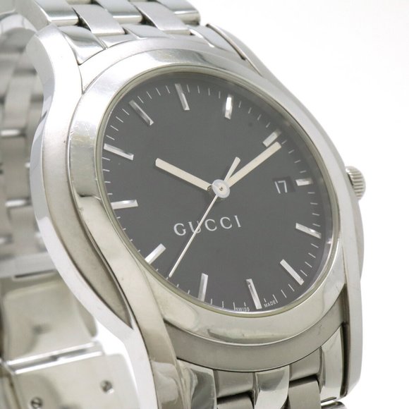 GUCCI G-Class Black Dial Date Men's SS Quartz Watch 5500XL